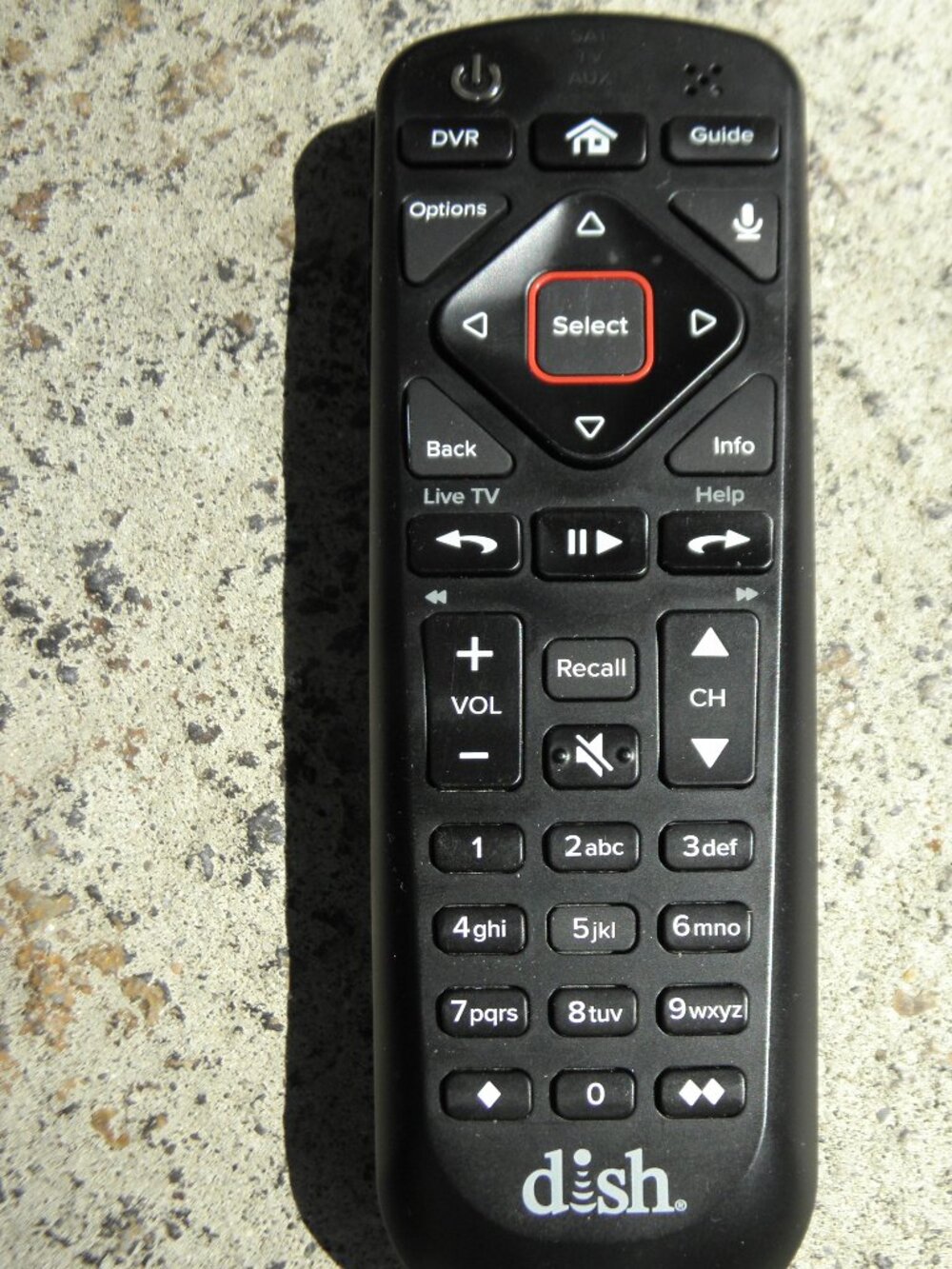 New 54.0 UHF 2G Dish voice remote control w/batteries